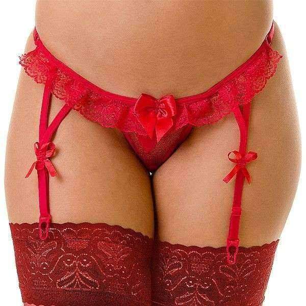 Tanga Liga com grampos para cinta liga.