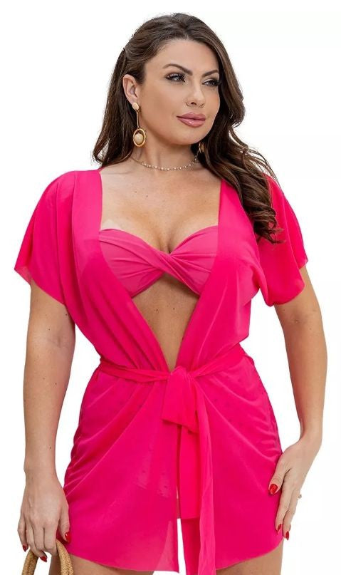 Saída de praia Kimono curta