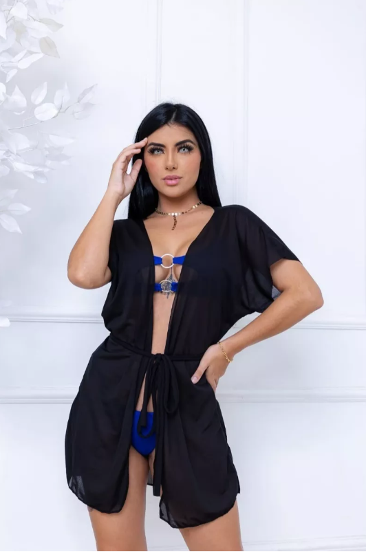 Saída de praia Kimono curta