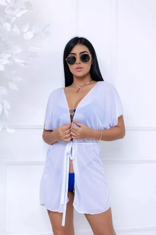 Saída de praia Kimono curta