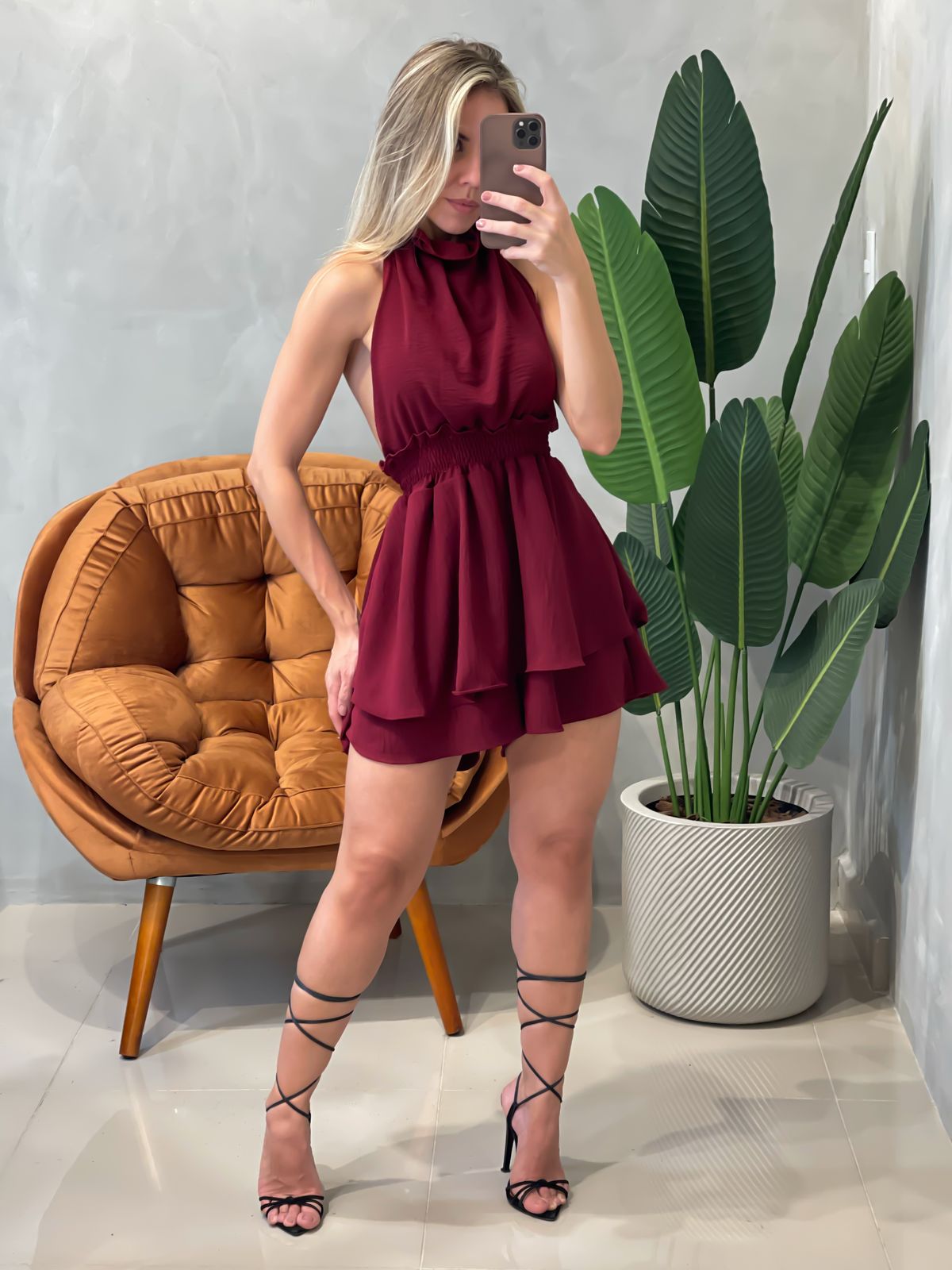 Macaquinho Feminino em Duna Frente Única com Lastex