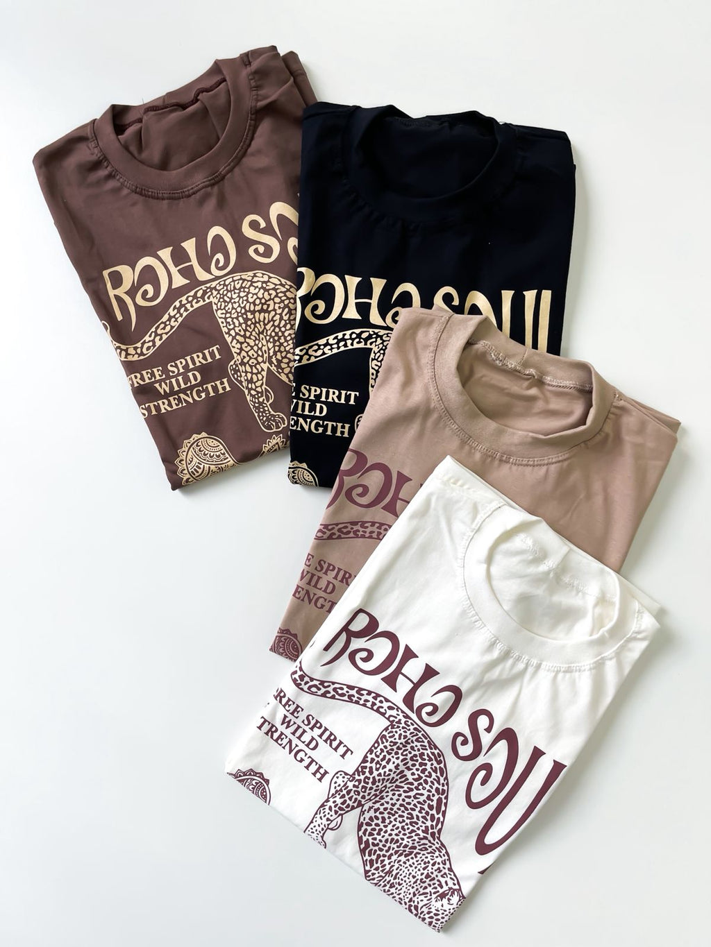 T-Shirt Feminina Estampada Boho Soul Onça Ref. 808