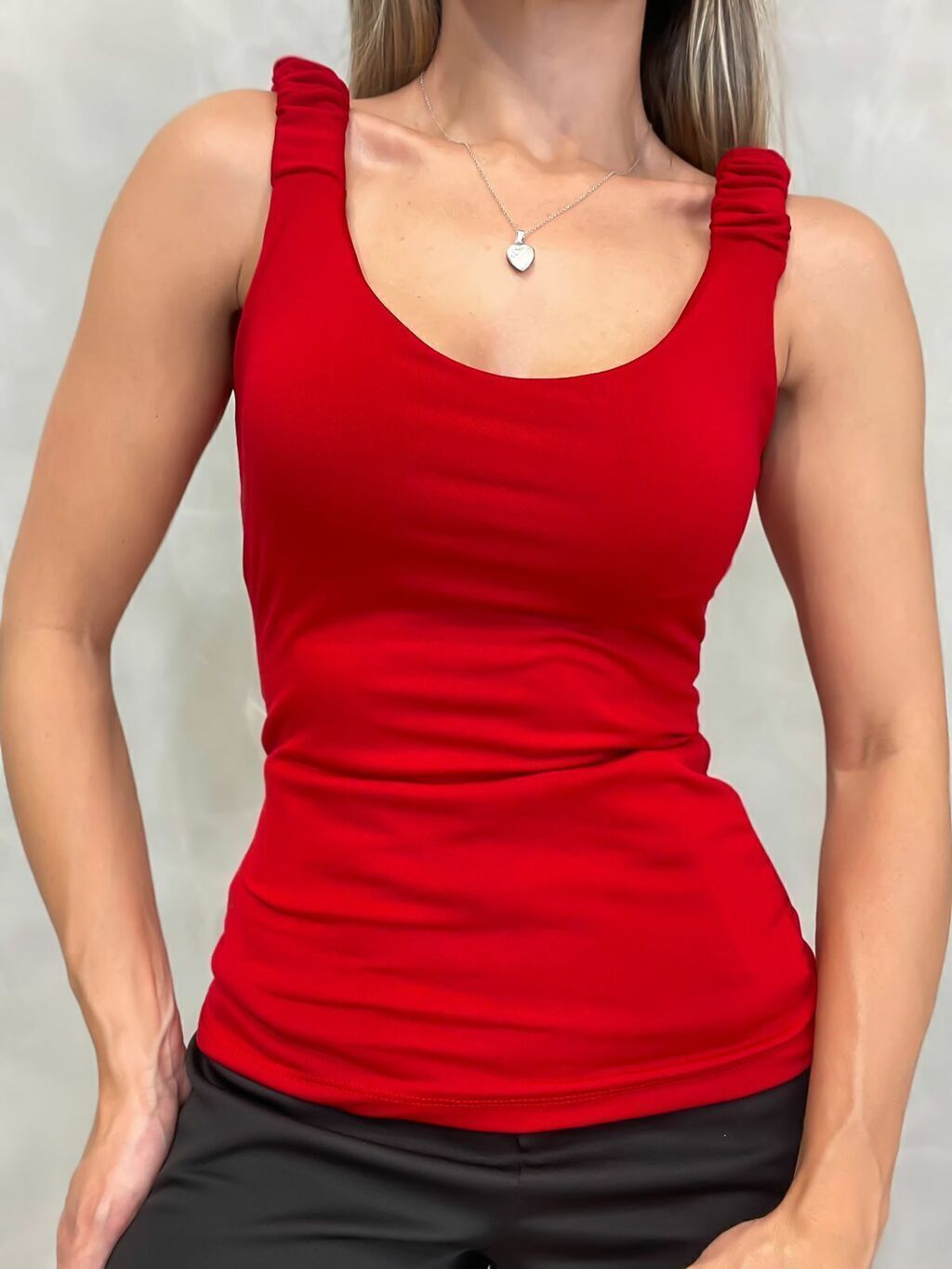 Blusa Feminina Suplex Alça Franzida