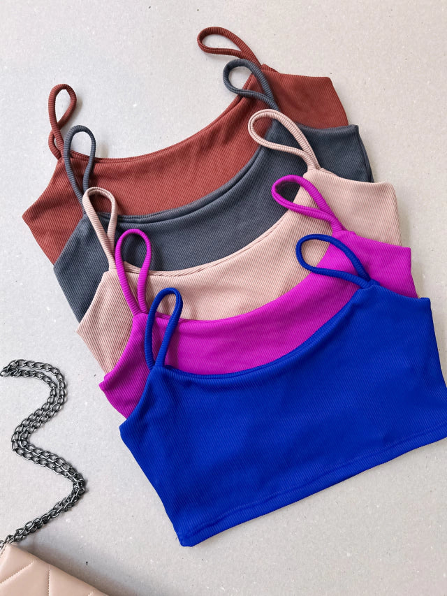 Cropped em Ribana Alça Fina Tiane