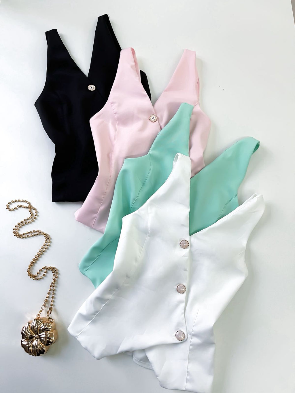 Colete em Alfaiataria de Alça com Lastex Cintia Ref. 1665