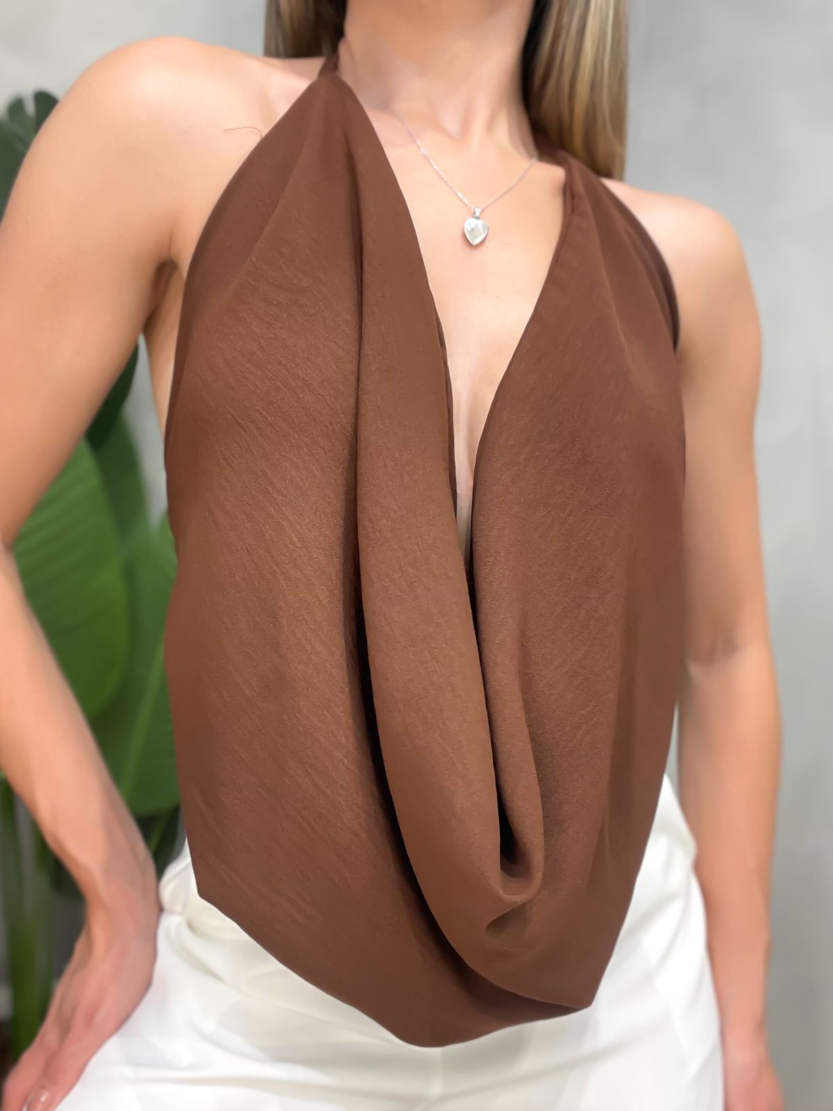 Cropped em Duna Retangular com Amarração Multiformas Jaqueline Ref. 1740