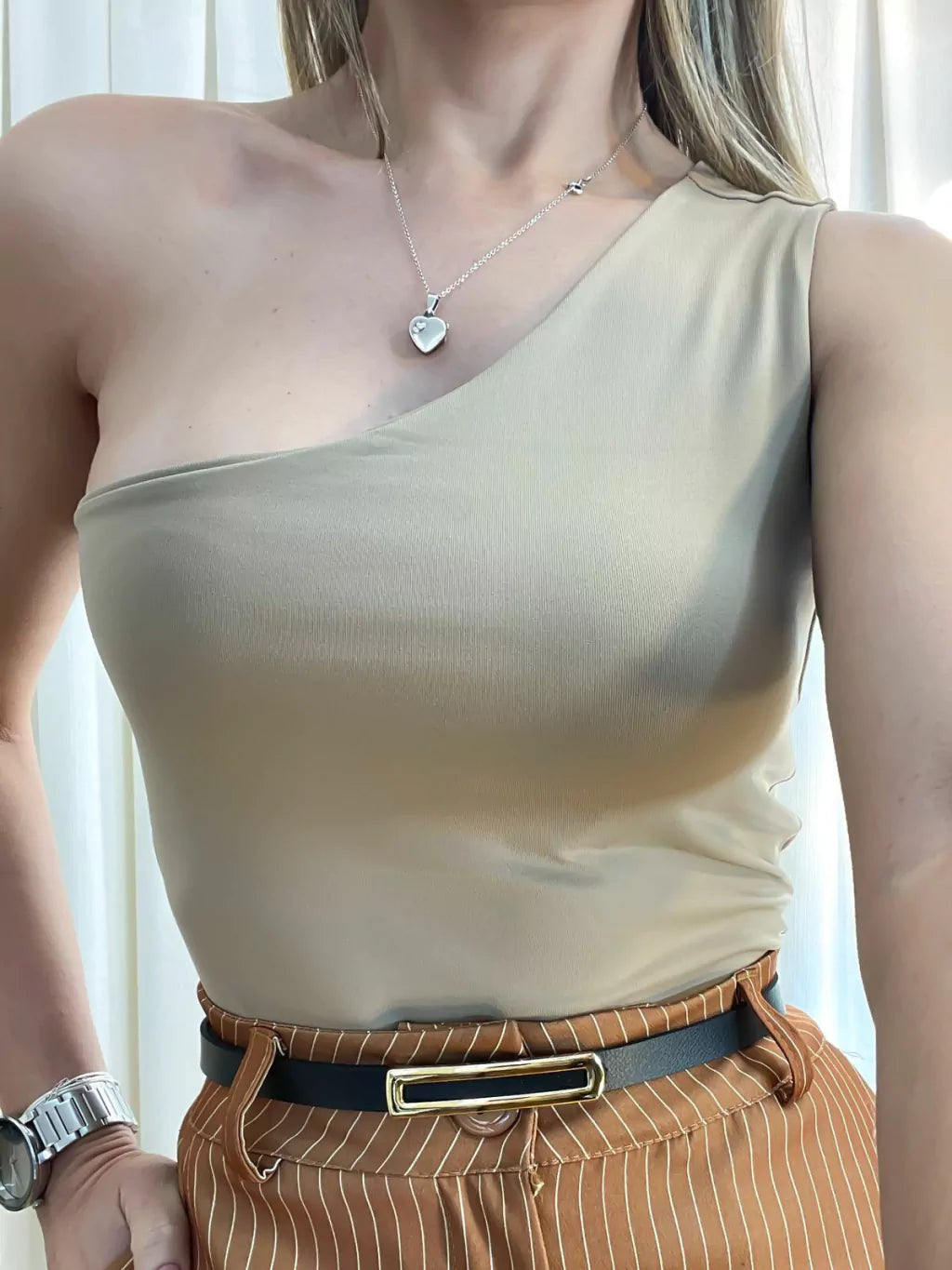 Body Feminino Poliamida Ombro Único Clarice Ref. 1015