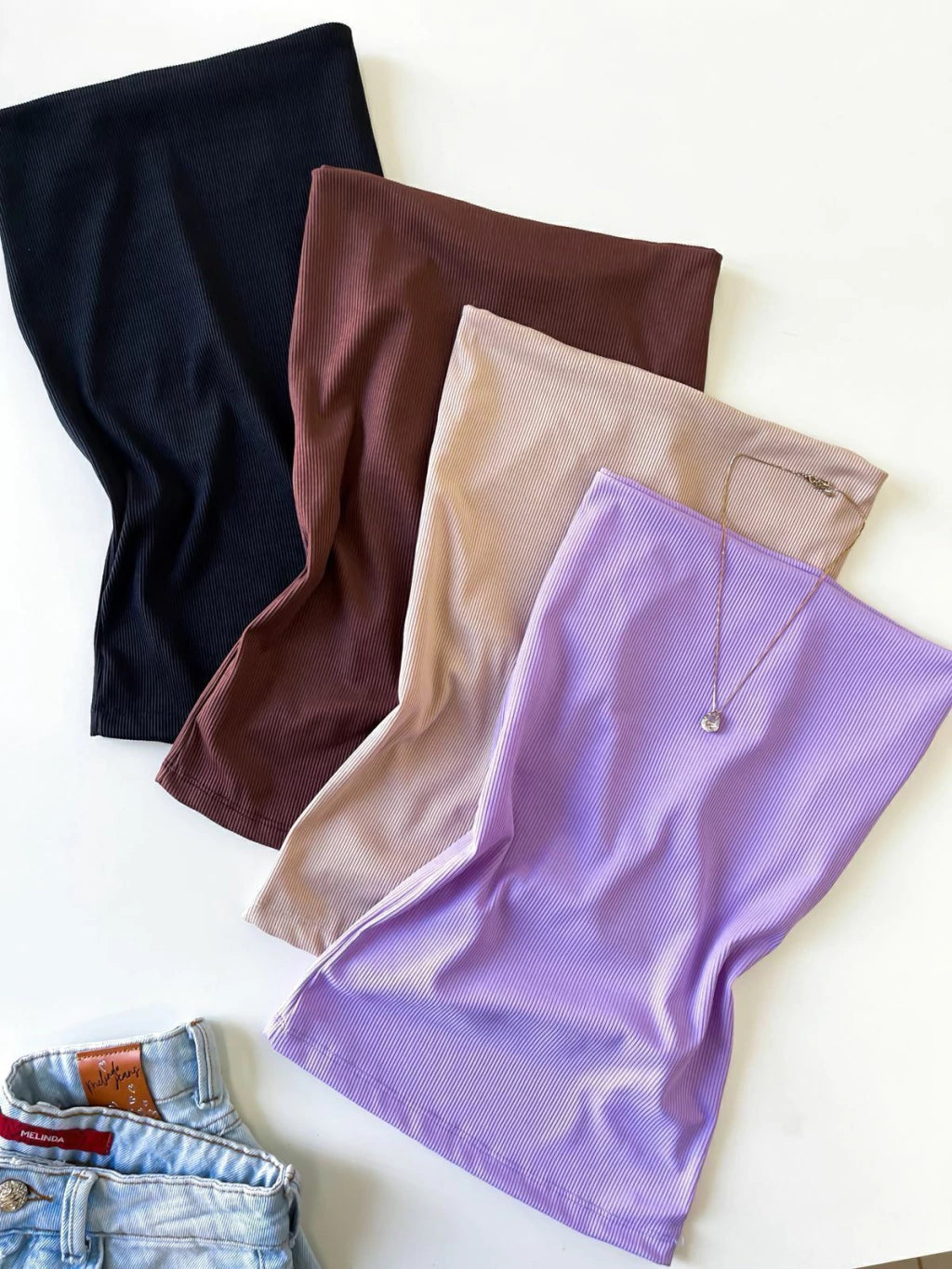 Blusa em Ribana Sem Alça Lucilene