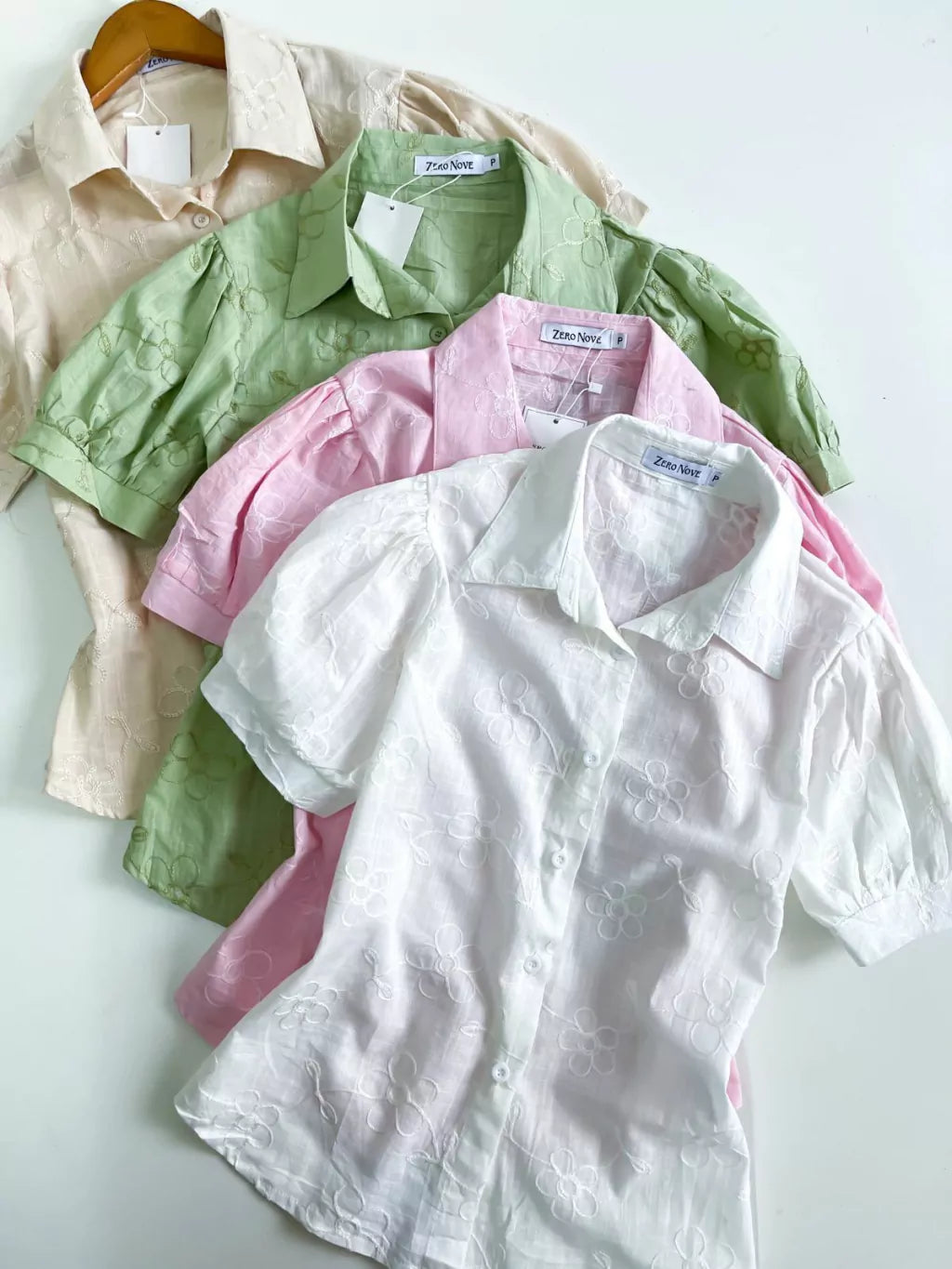 Camisa Feminina Manga Curta Princesa Bordada