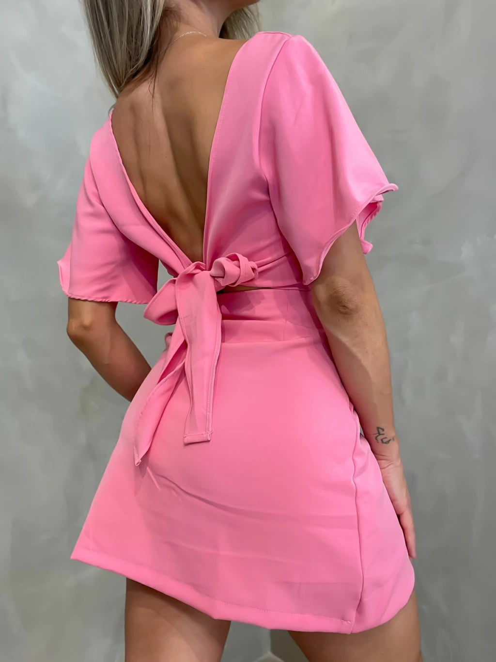 Conjunto Feminino Alfaiataria Short Saia Transpassada