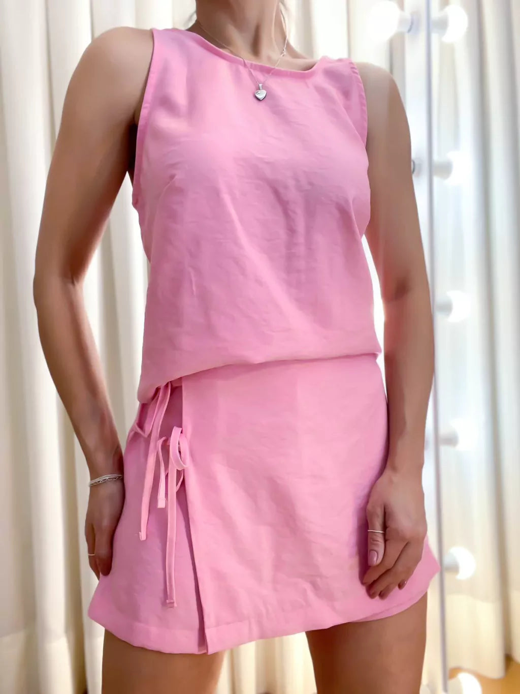 Conjunto Feminino Short e Saia Amarração Lorena ref.1126