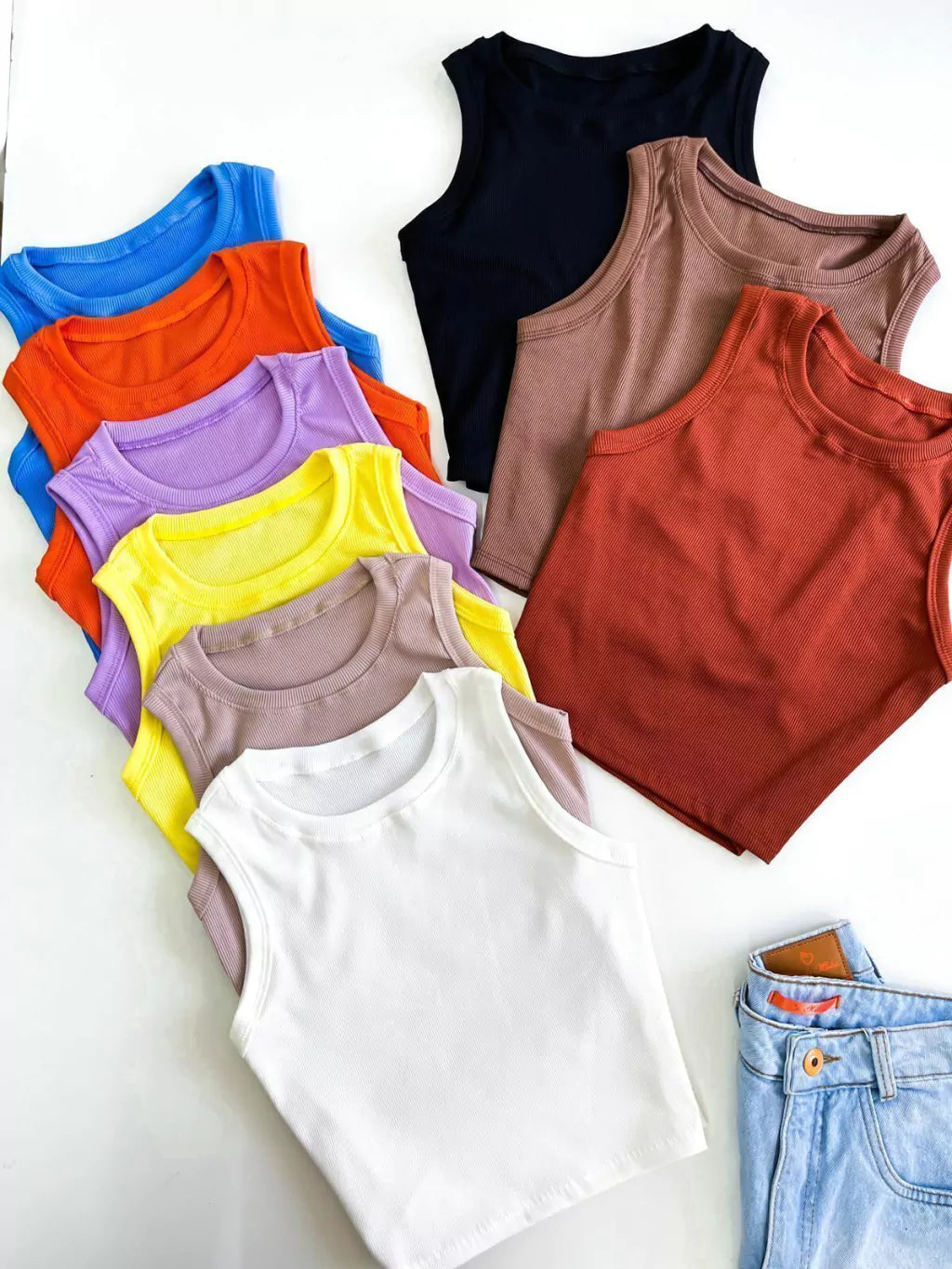 Cropped Feminino Regata Gola Redonda