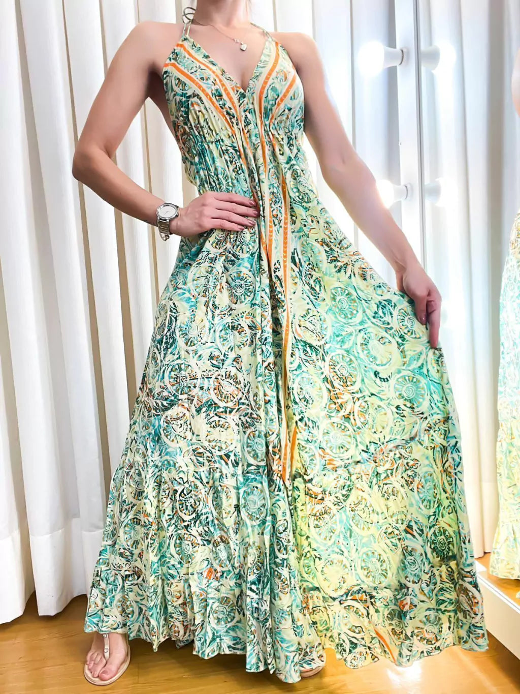 Vestido Feminino Longo Estampado Indiano